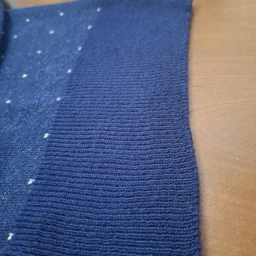 Puritan Navy V-Neck Sweater with Dotted Pattern
